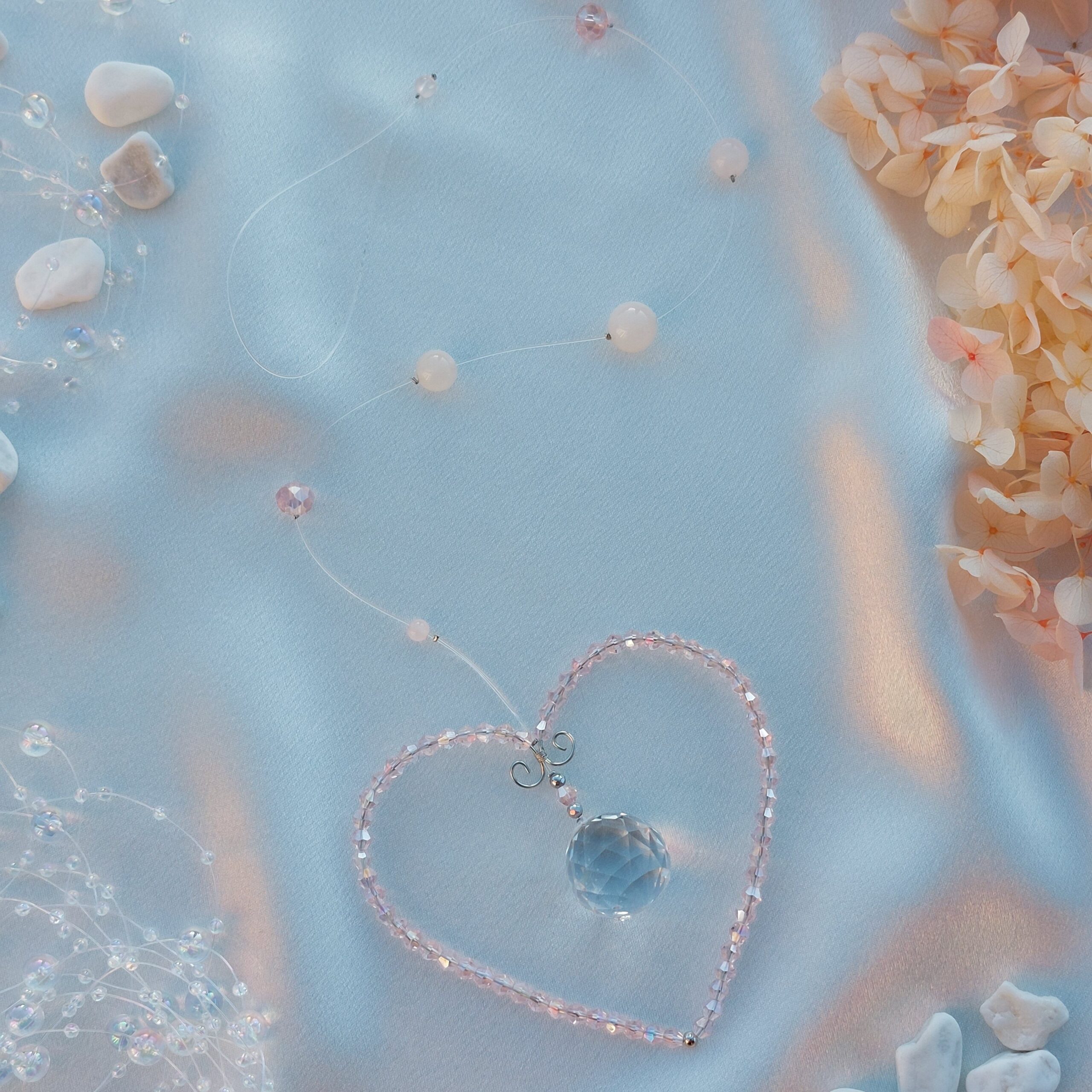 Päikesepüüdja Süda roosa kvartsiga