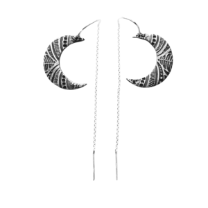 hõbedast, kõrvarõngad, kuu